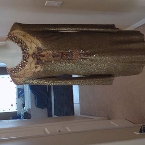 Naeem Khan designer  BNWT ornate gold sequin dress size 12